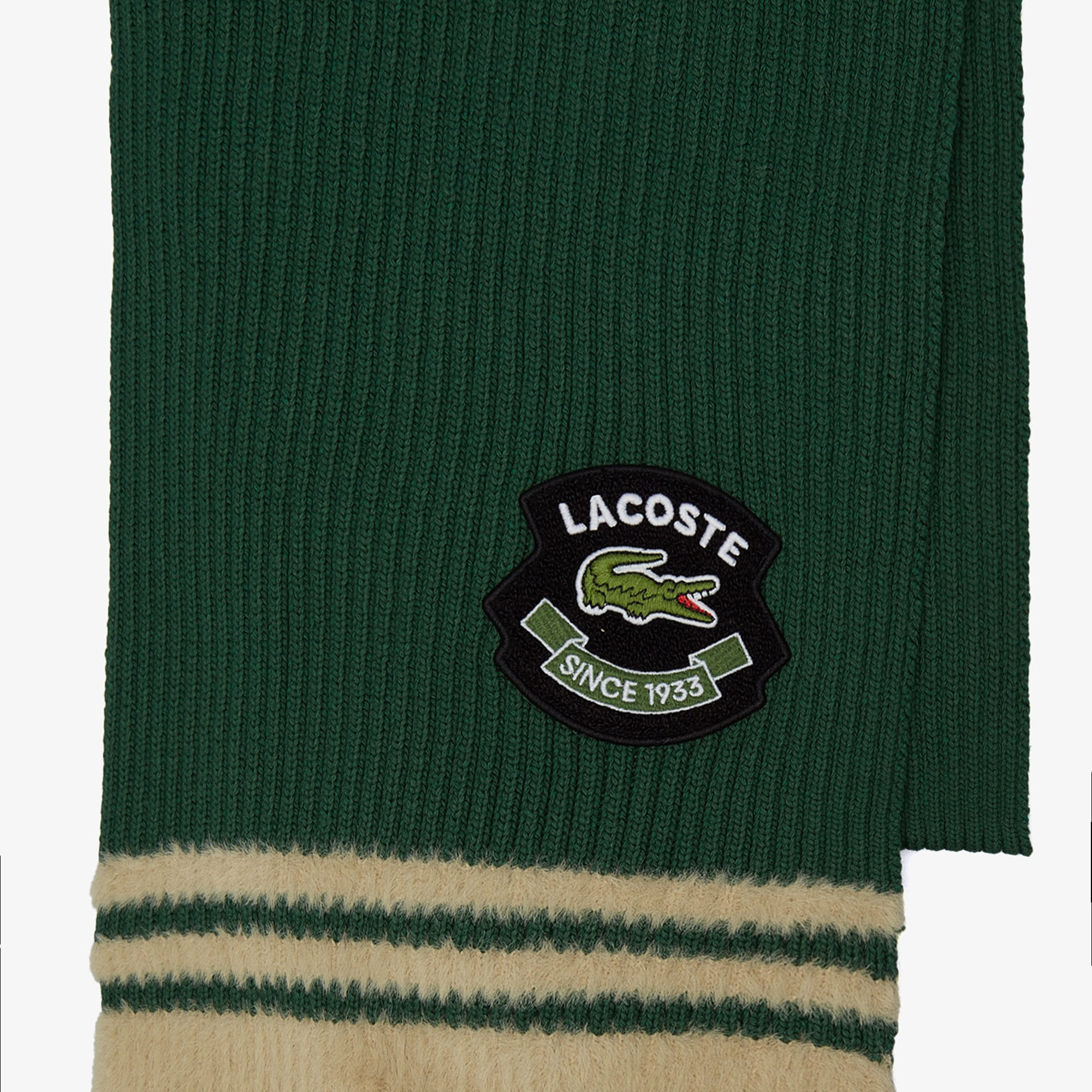 Unisex Renk Bloklu Koyu Yeşil Atkı