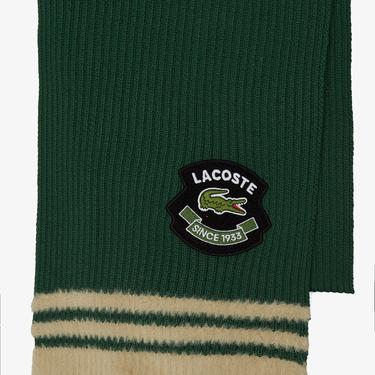  Unisex Renk Bloklu Koyu Yeşil Atkı