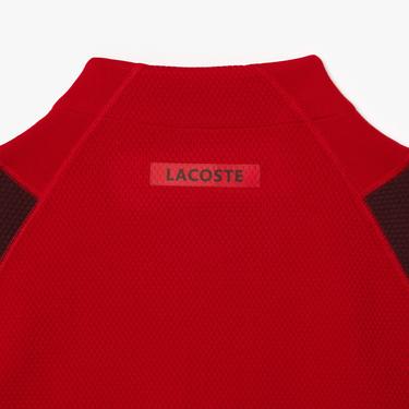  Novak Djokovic Erkek Regular Fit Fermuarlı Renk Bloklu Kırmızı Sweatshirt