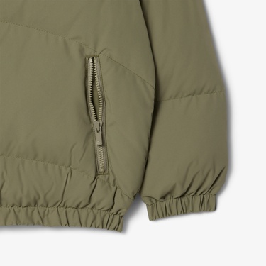  Lacoste Çocuk Kapüşonlu Renk Bloklu Haki Mont