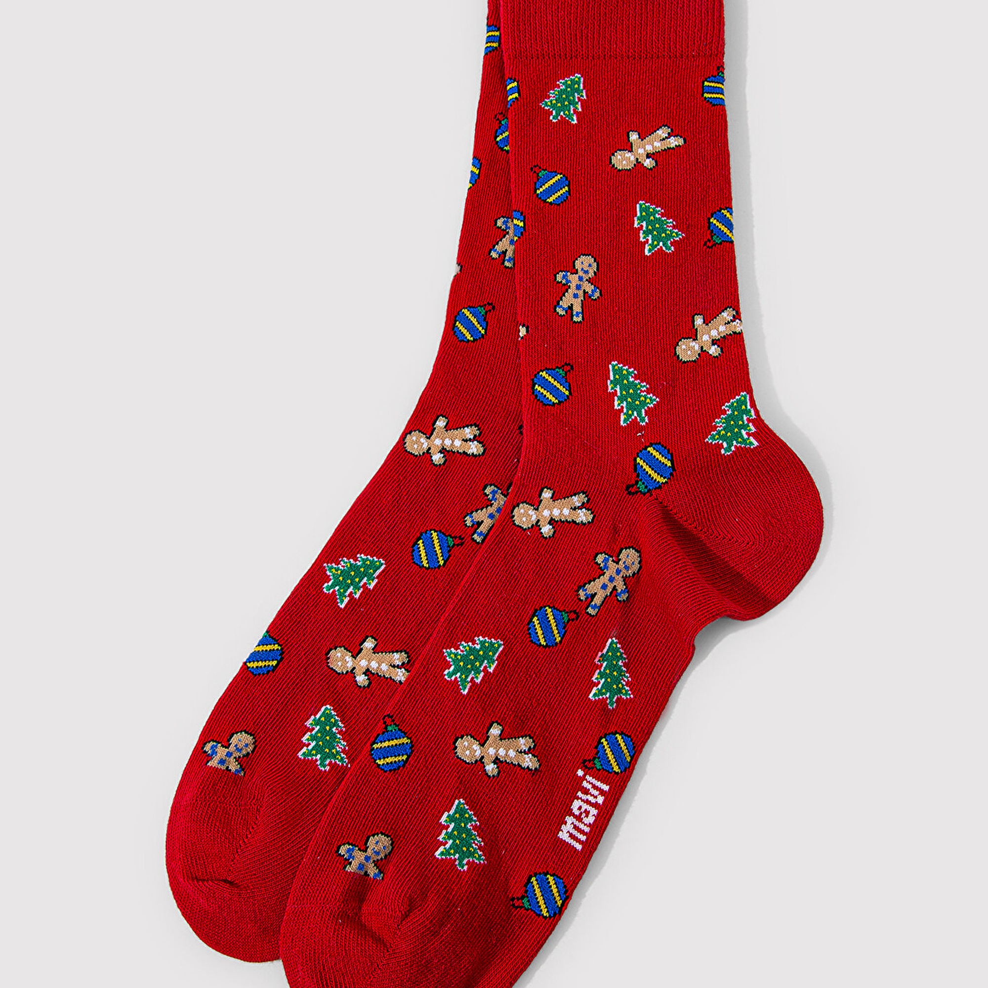 Mavi Yılbaşı Temalı Kırmızı Çorap 0911662-32421