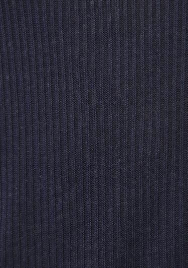  Mavi Dik Yaka Yarı Transparan Lacivert Tişört Fitted / Vücuda Oturan Kesim 1612780-70489