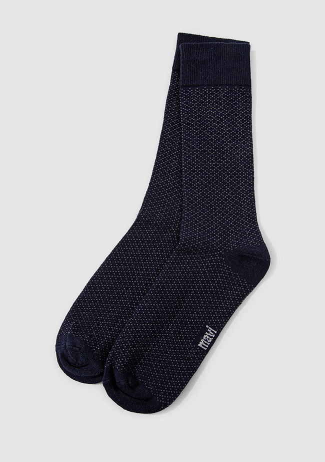  Mavi Desenli Lacivert Soket Çorap 0911581-32184