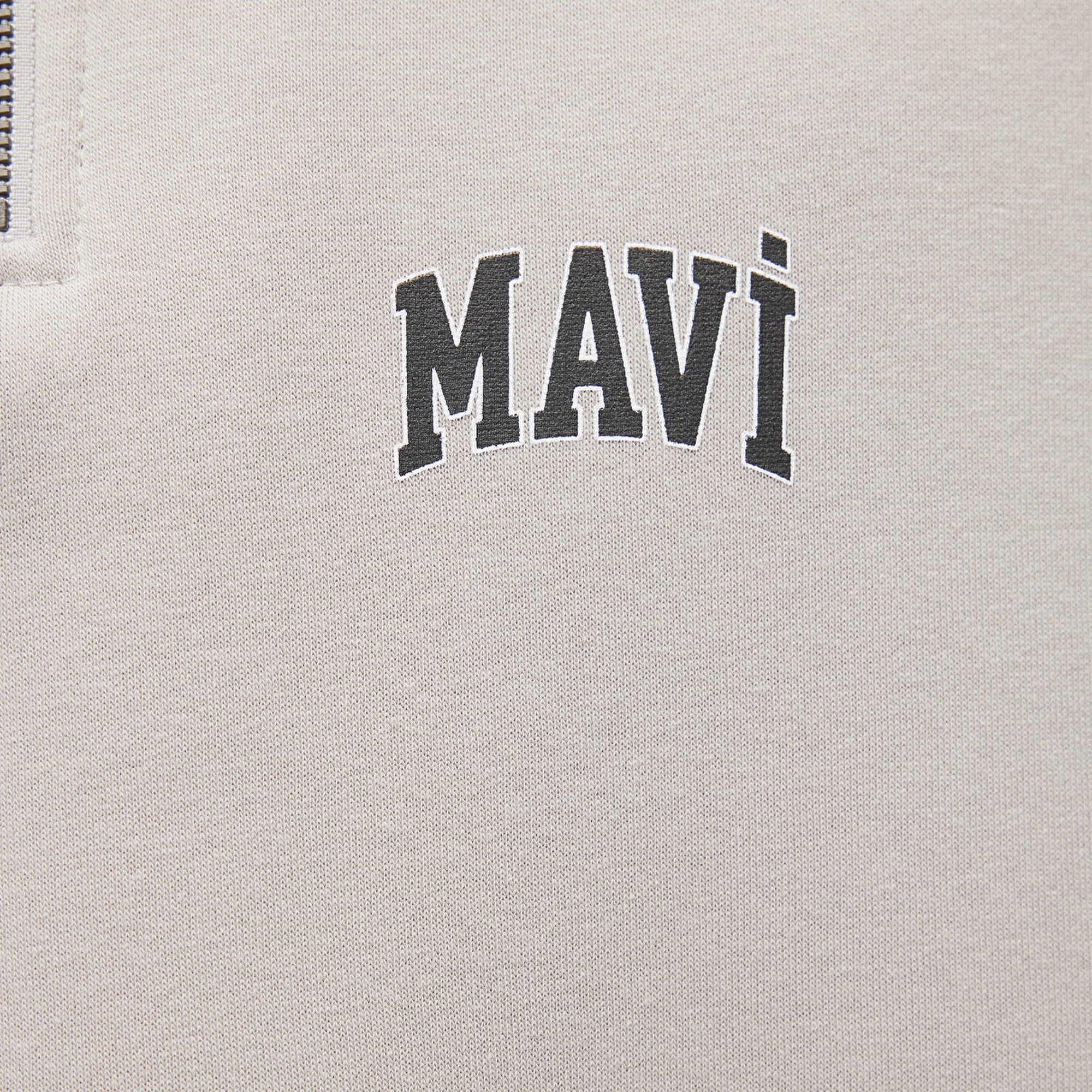 Mavi Mavi Logo Baskılı Yarı Fermuarlı Gri Sweatshirt 0S10208-70074