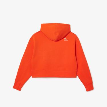  Kadın Relaxed Fit Kapüşonlu Turuncu Sweatshirt
