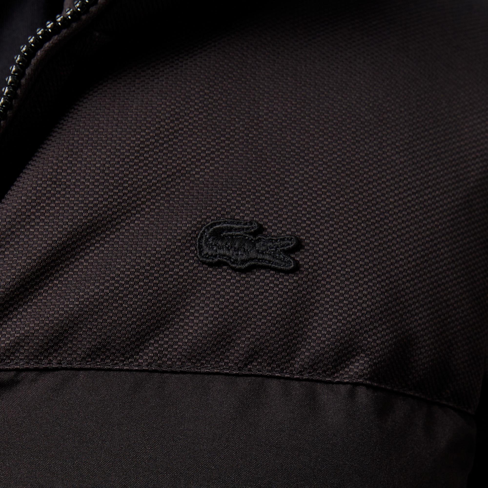 Erkek Kapüşonlu Siyah Şişme Mont