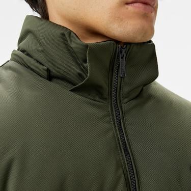  Erkek Kapüşonlu Koyu Yeşil Şişme Mont