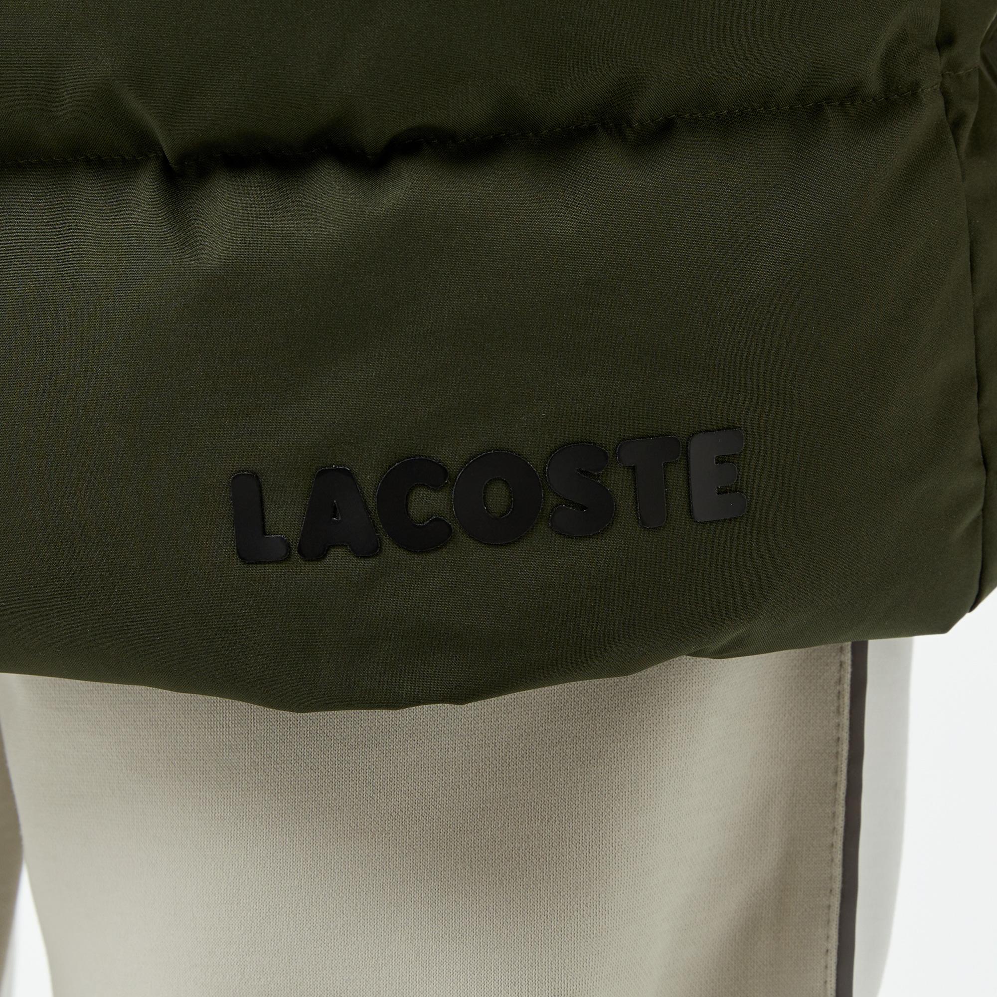 Erkek Kapüşonlu Koyu Yeşil Şişme Mont