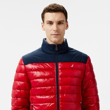  Nautica Erkek Kırmızı & Lacivert Mont