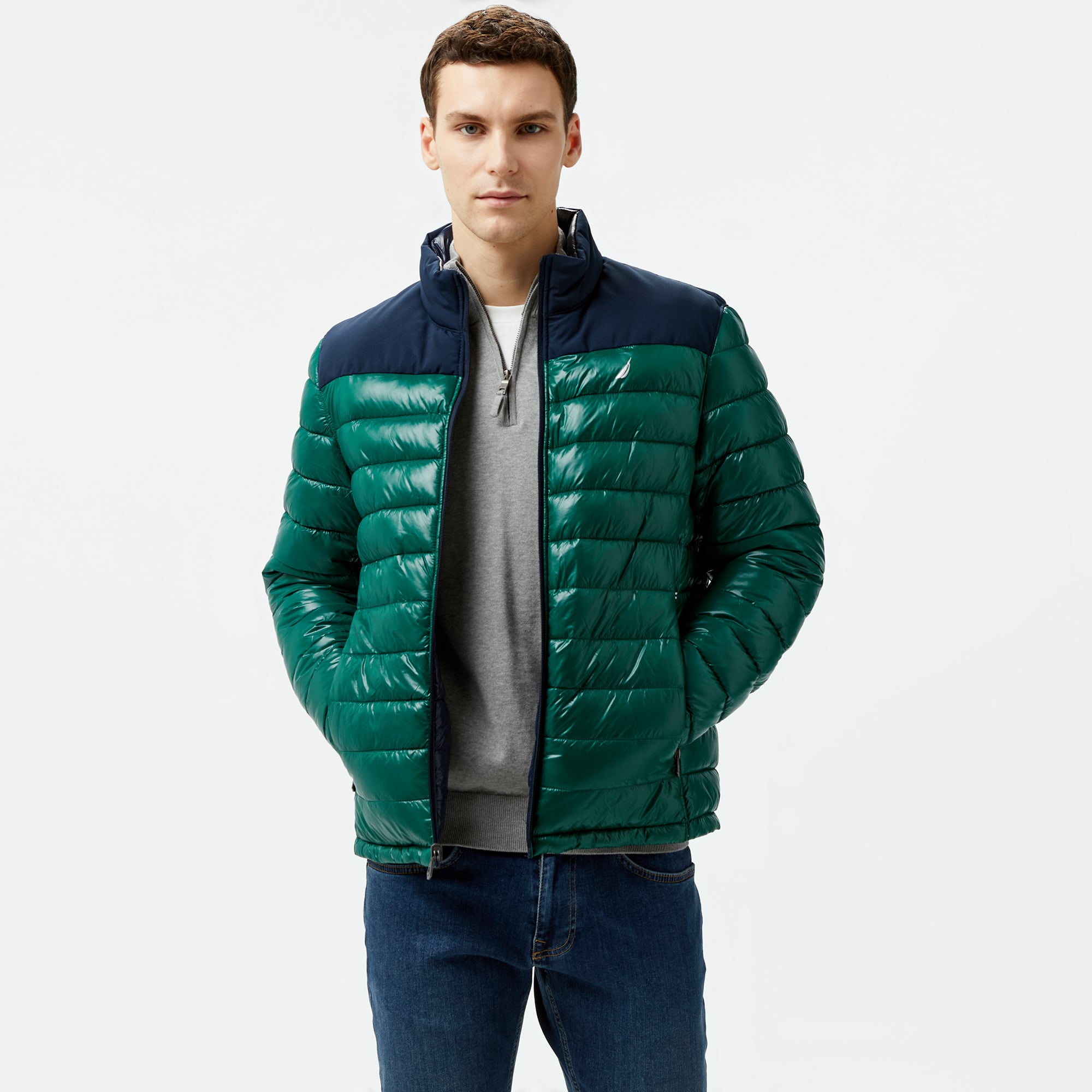  Nautica Erkek Yeşil & Lacivert Mont