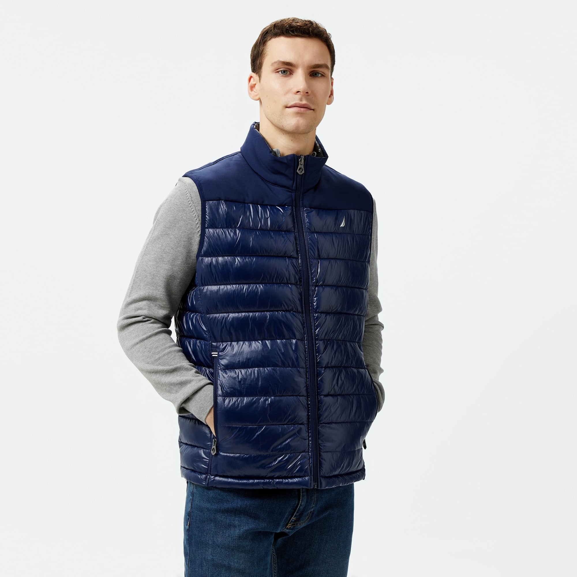 Nautica Erkek Lacivert & Gri Çift Taraflı Yelek