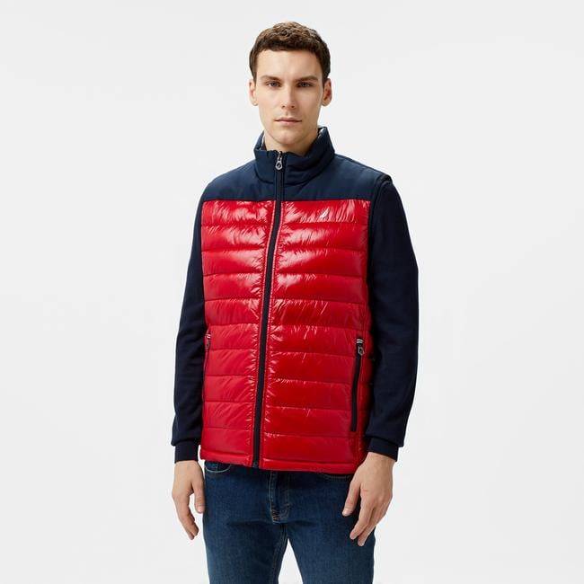  Nautica Erkek Kırmızı & Lacivert Çift Taraflı Yelek