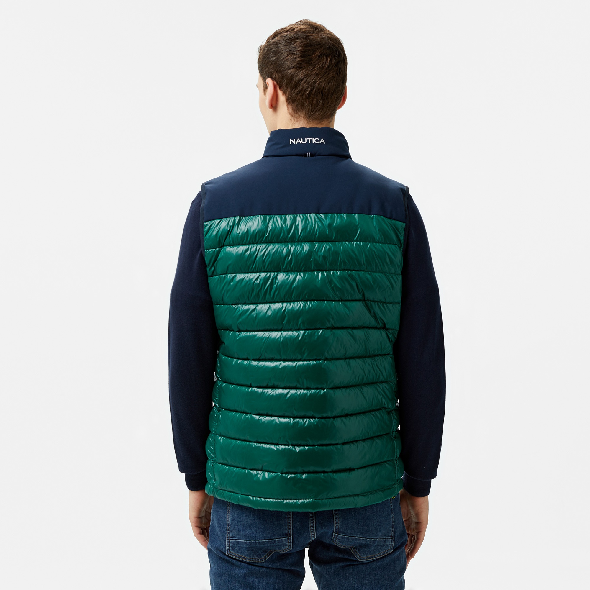 Nautica Erkek Yeşil & Lacivert Çift Taraflı Yelek