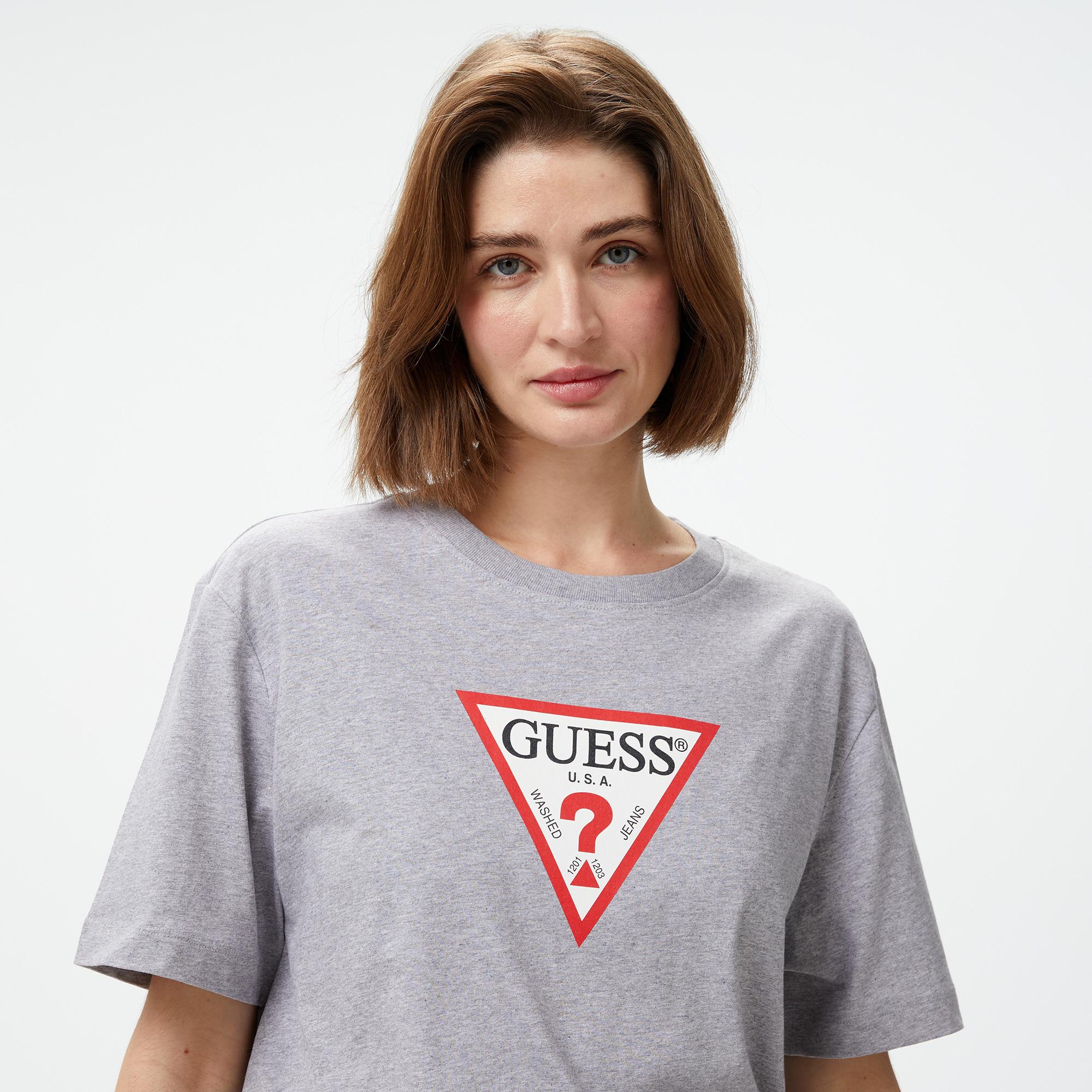 Guess Iconic Organic Cotton 160Gsm Kadın Mavi T-Shirt