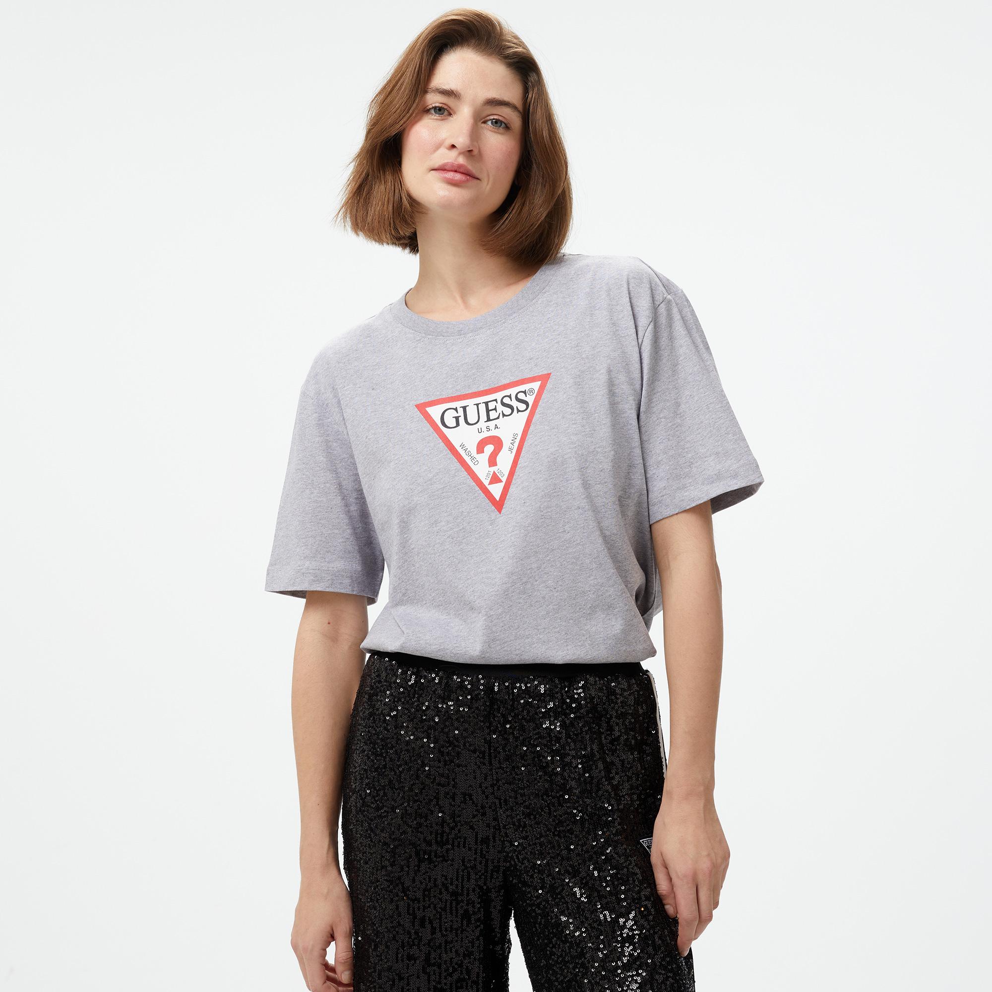 Guess Iconic Organic Cotton 160Gsm Kadın Mavi T-Shirt