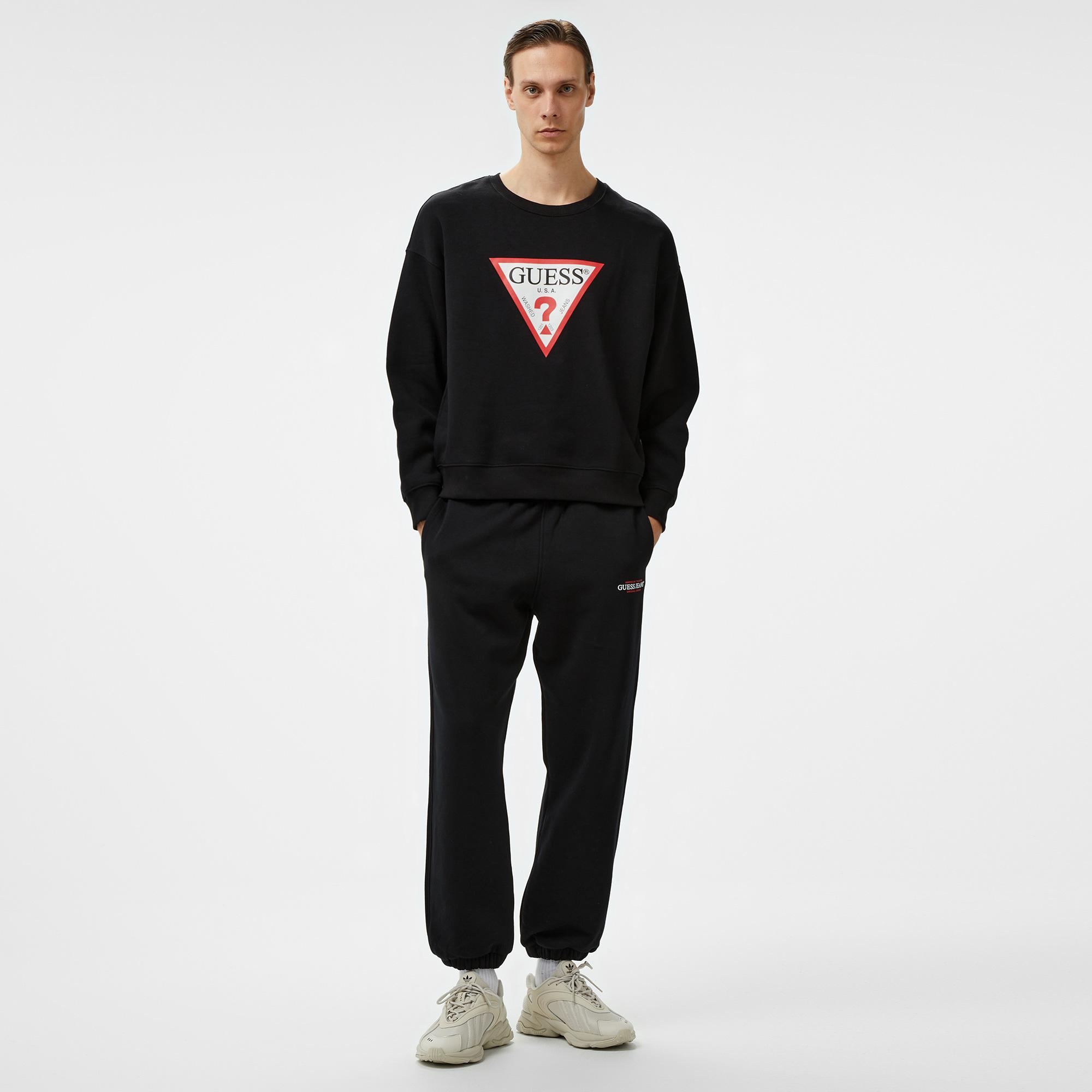 Guess Iconic Tria Organic 365 Erkek Siyah Sweatshirt