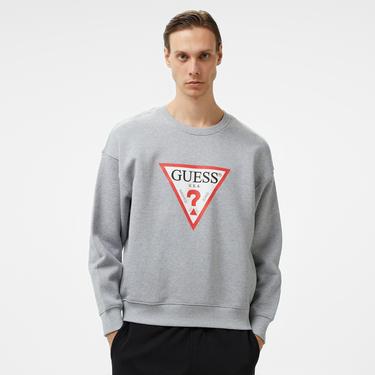  Guess Iconic Tria Organic 365 Erkek Gri Sweatshirt