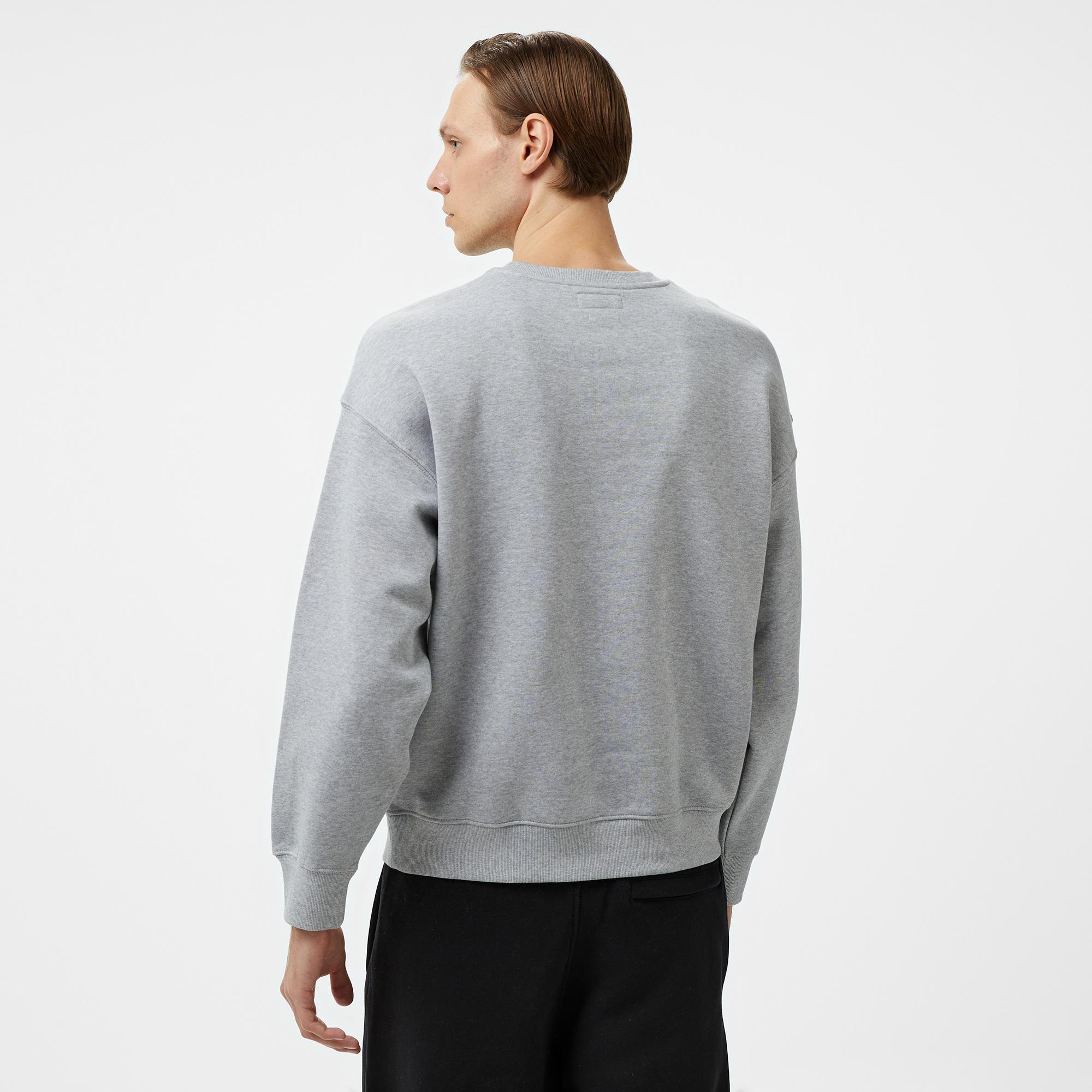 Guess Iconic Tria Organic 365 Erkek Gri Sweatshirt