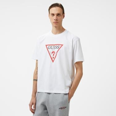  Guess Iconic Organic Heavy 205 Erkek Beyaz T-Shirt