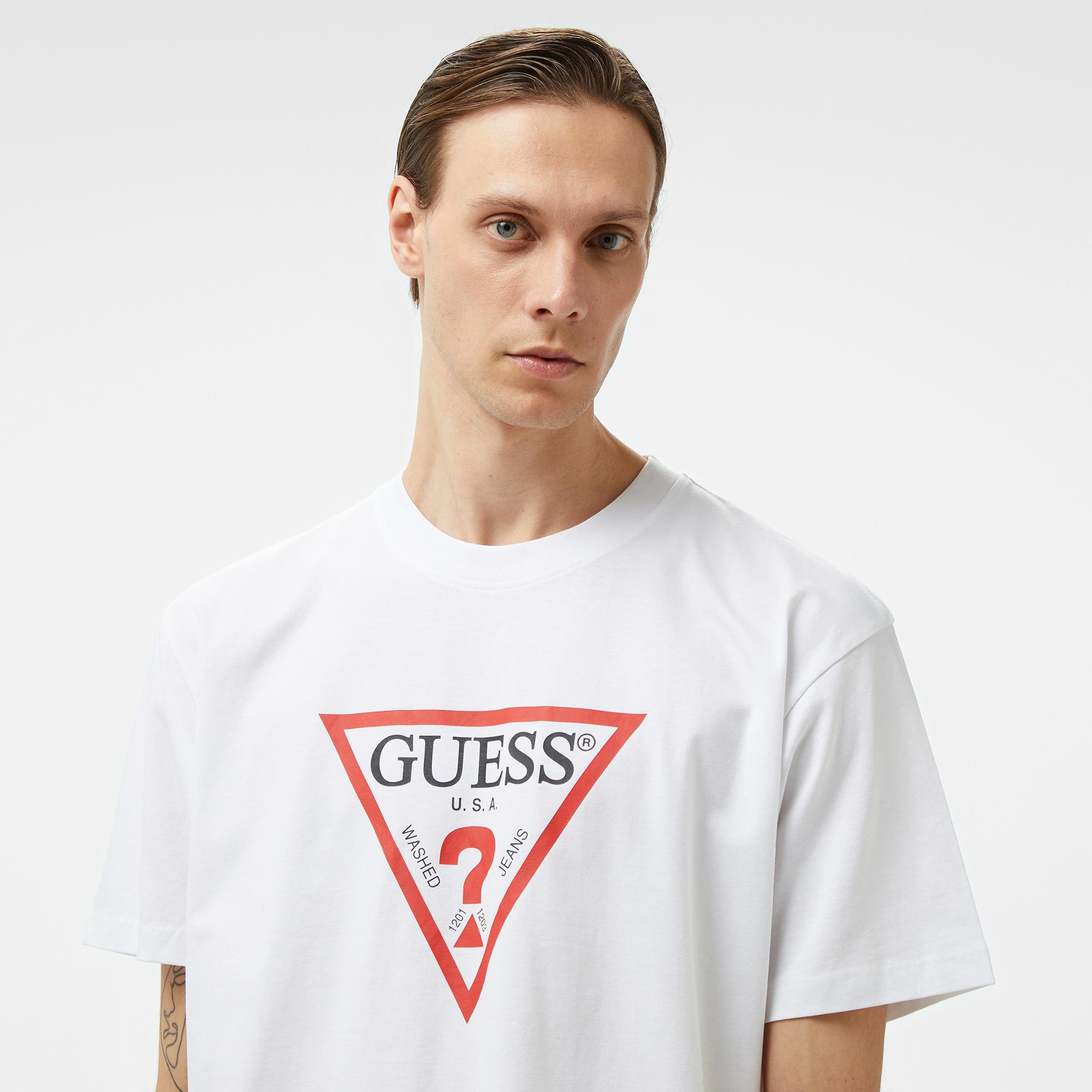 Guess Iconic Organic Heavy Erkek Beyaz T-Shirt