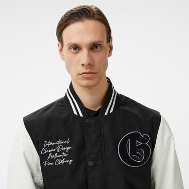  Guess Versity Bomber Poly Twill 215 Erkek Siyah Ceket