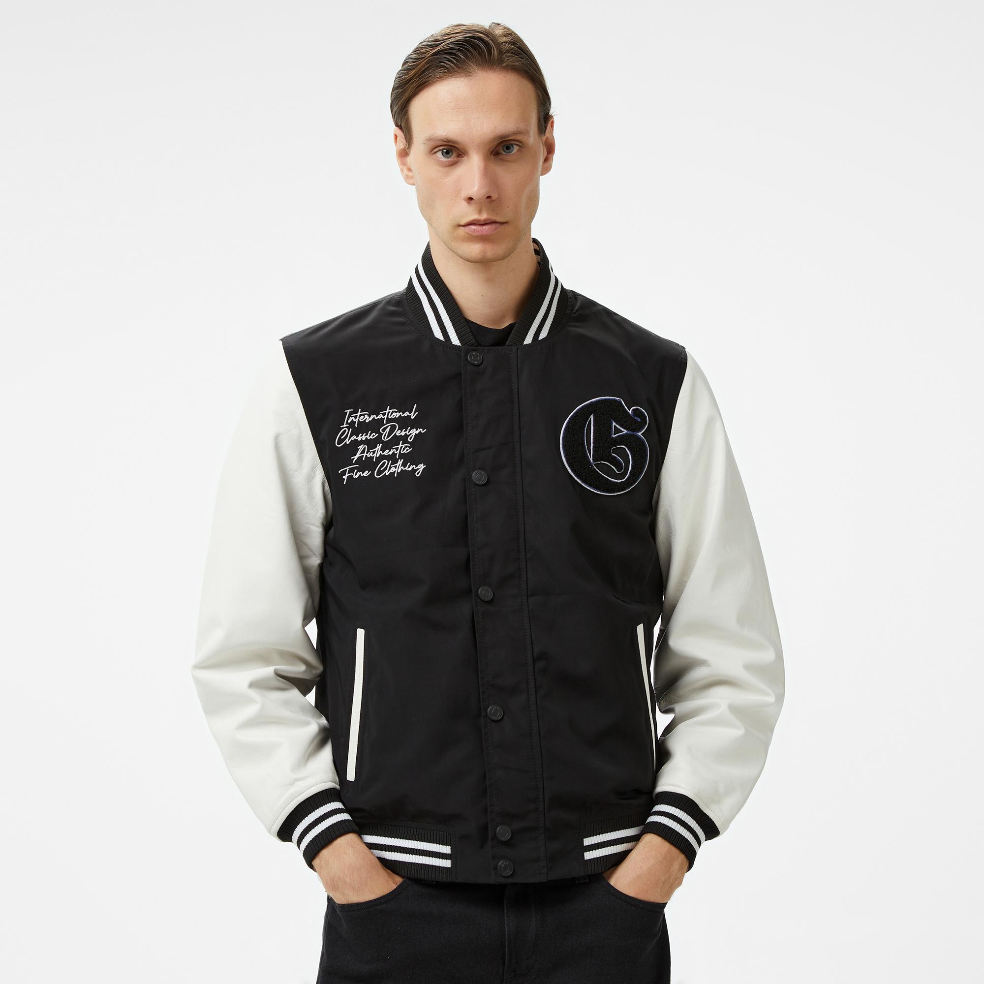 Guess Versity Bomber Poly Twill 215 Erkek Siyah Ceket