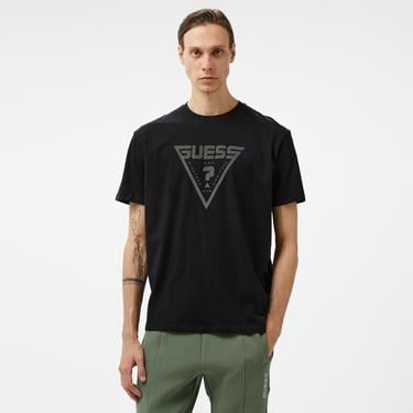  Guess Azha Over Mid Organic Stream Jersey 180 Erkek Siyah T-Shirt