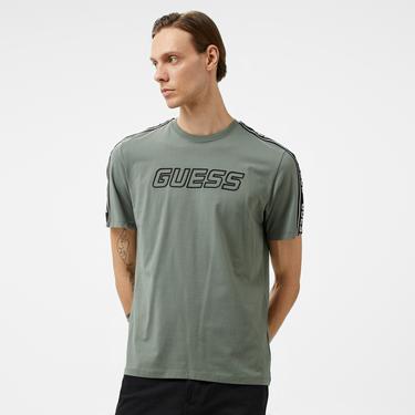  Guess Arlo Mid Organic Stretch Jersey 180 Erkek Haki T-Shirt