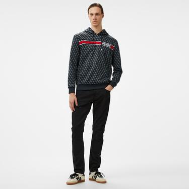  Guess Korbin Printed Double Knit Eco Erkek Siyah Sweatshirt