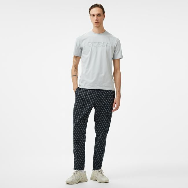  Guess Korbin Printed Double Knit Eco Erkek Siyah Eşofman Altı