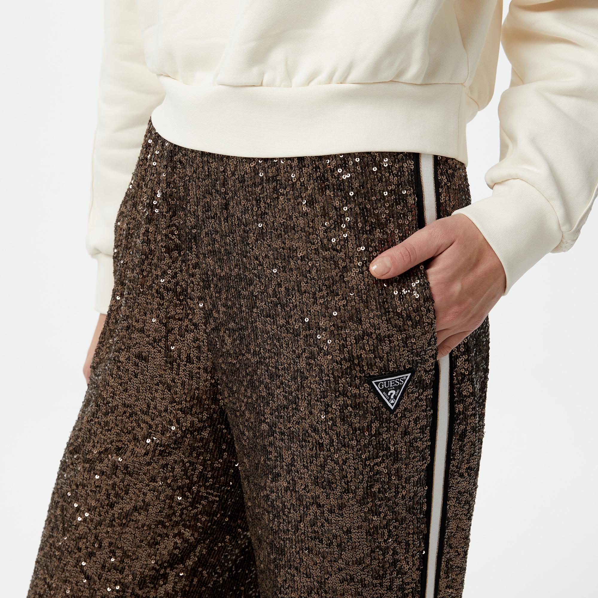 Guess Mini Sequins Straight Full Kadın Yeşil Eşofman Altı