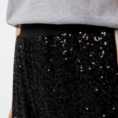  Guess Mini Sequins Straight Kadın Siyah Eşofman Altı