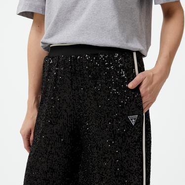  Guess Mini Sequins Straight Kadın Siyah Eşofman Altı