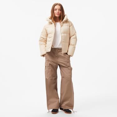  Converse Kadın Kapüşonlu Krem Şişme Mont