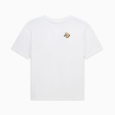  Converse Kadın Oversized Fit Grafik Baskılı Beyaz T-Shirt