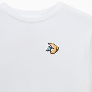  Converse Kadın Oversized Fit Grafik Baskılı Beyaz T-Shirt