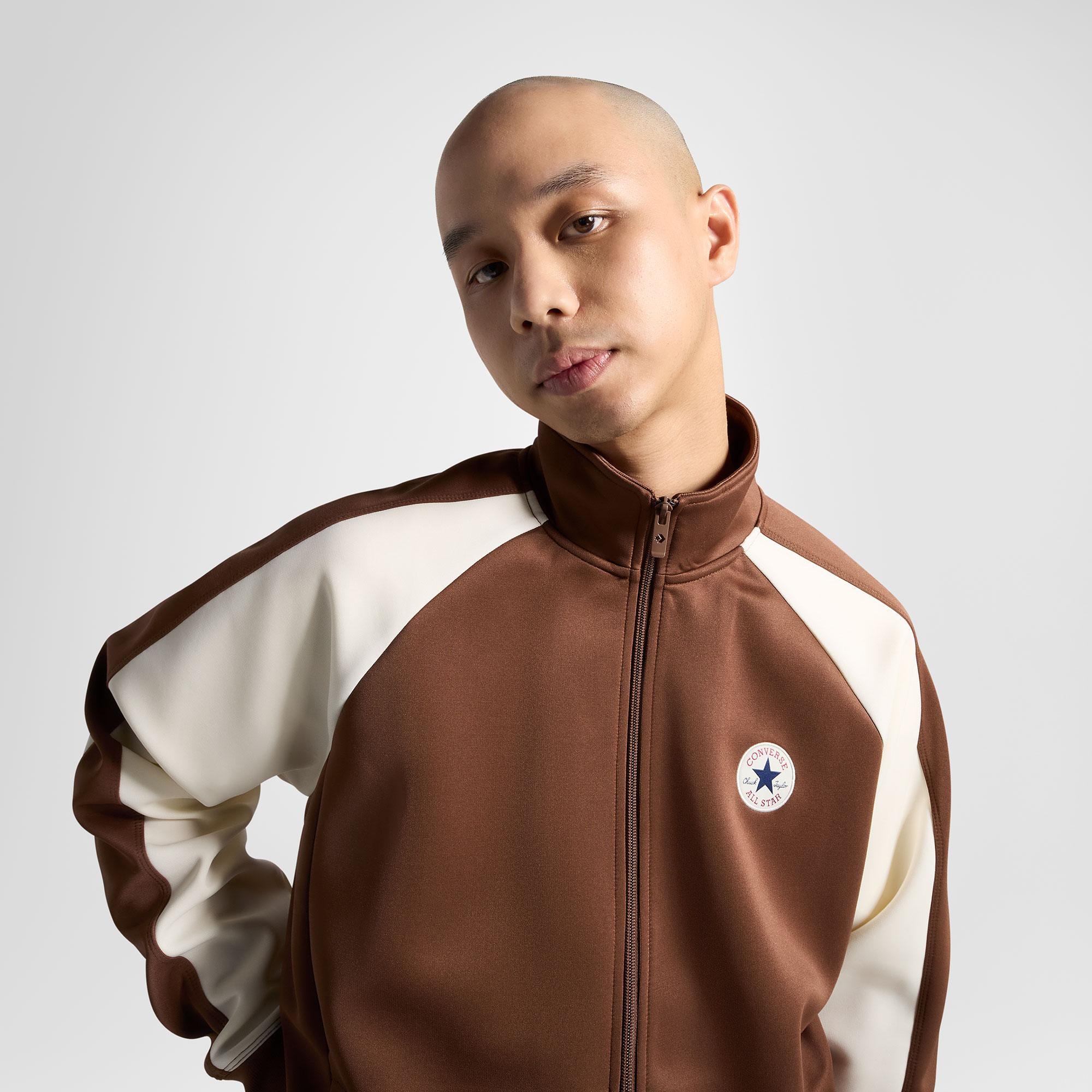 Converse Erkek Renk Bloklu Kahverengi Eşofman Üstü