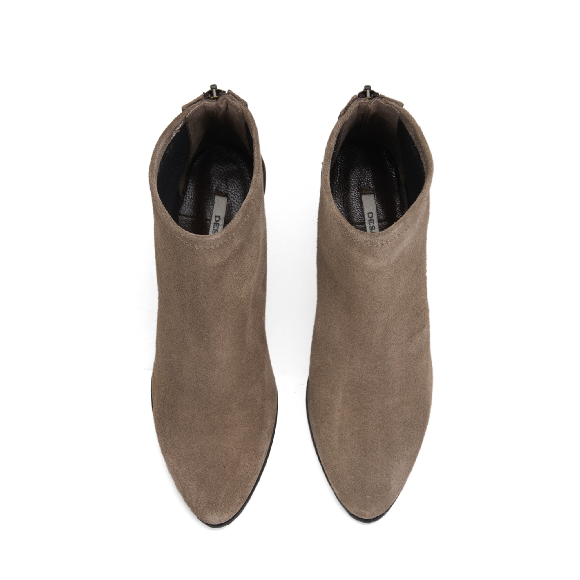 Kadın Vizon Fermuarlı Topuklu Süet Bot