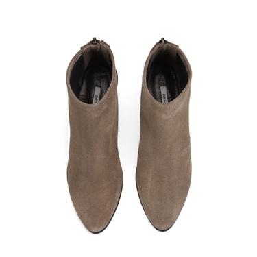  Kadın Vizon Fermuarlı Topuklu Süet Bot