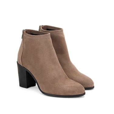  Kadın Vizon Fermuarlı Topuklu Süet Bot