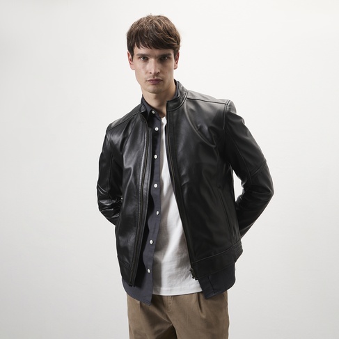  Agostino Siyah Erkek Deri Ceket