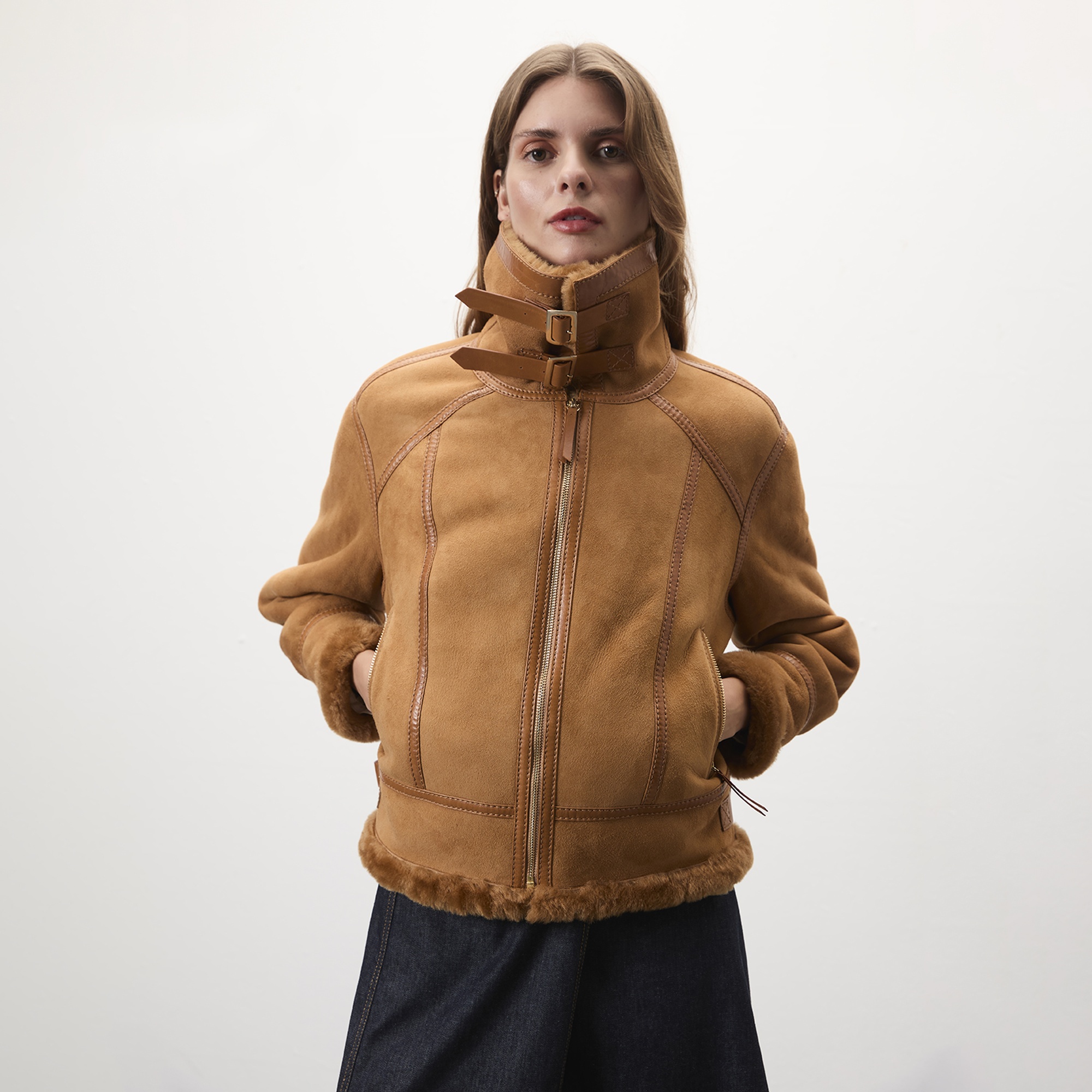 Tinora Kahve Kürk Ceket