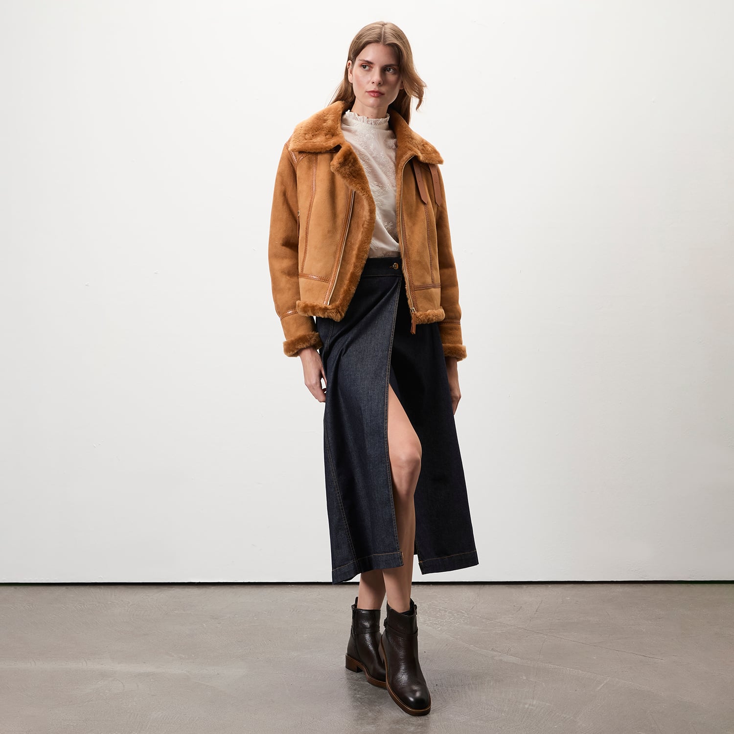  Tinora Kahve Kürk Ceket