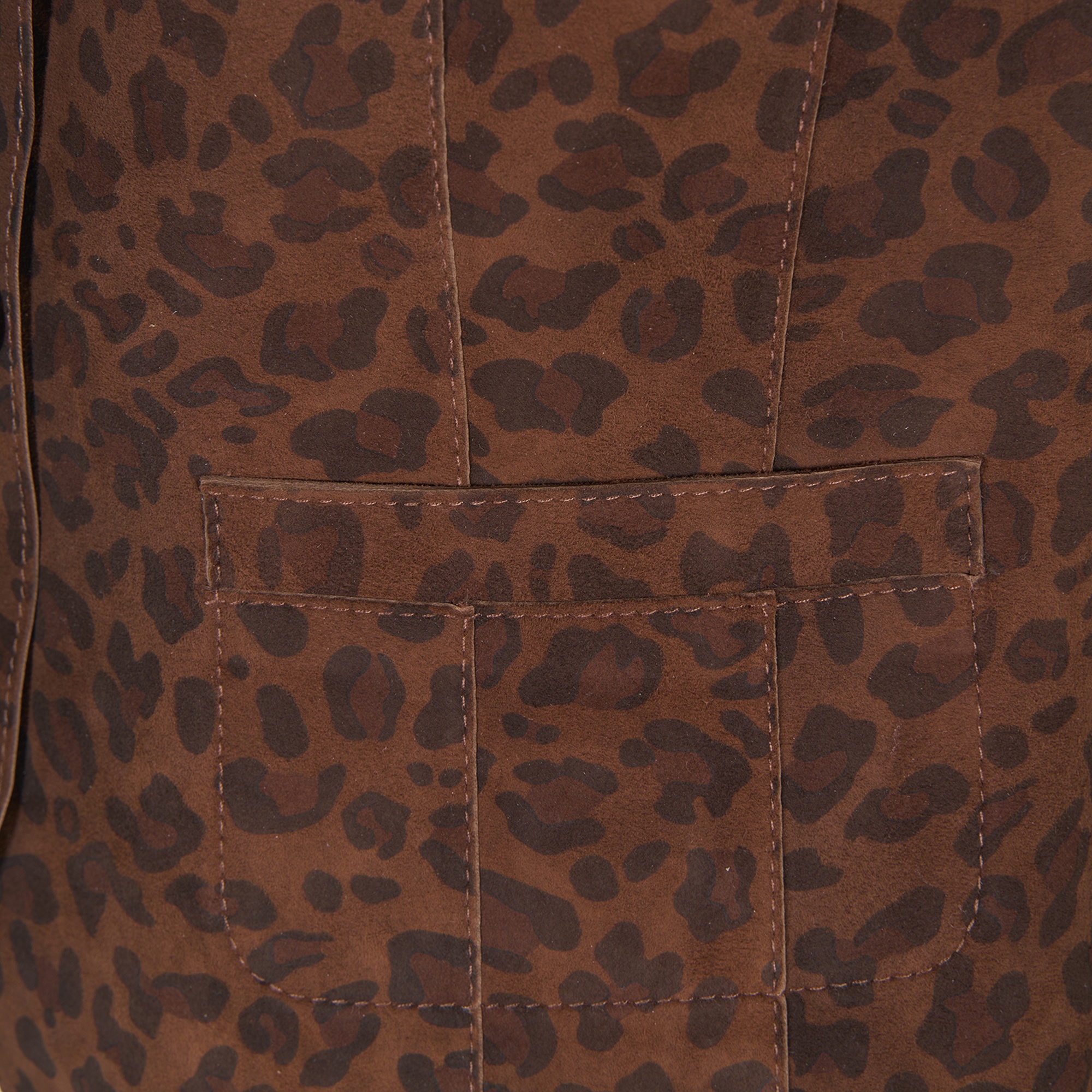 Liona Leopar Baskılı Kadın Çift Taraflı Yelek