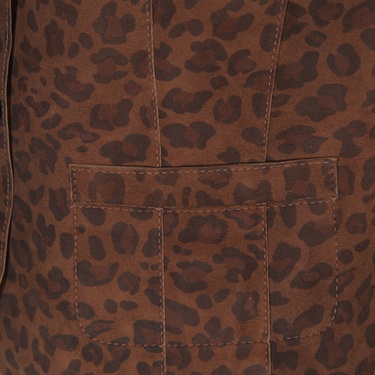  Liona Leopar Baskılı Kadın Çift Taraflı Yelek