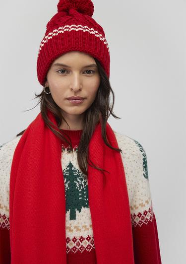  Mavi Ponponlu Kırmızı Bere 1913220-82054