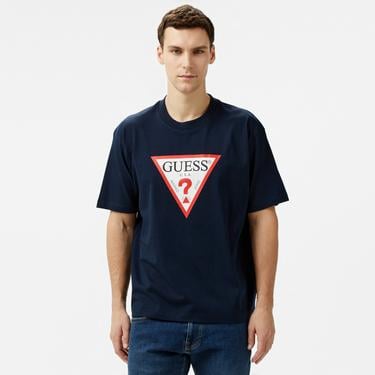  Guess Iconic Organic Heavy 205 Erkek Lacivert T-Shirt