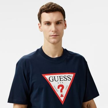 Guess Iconic Organic Heavy 205 Erkek Lacivert T-Shirt