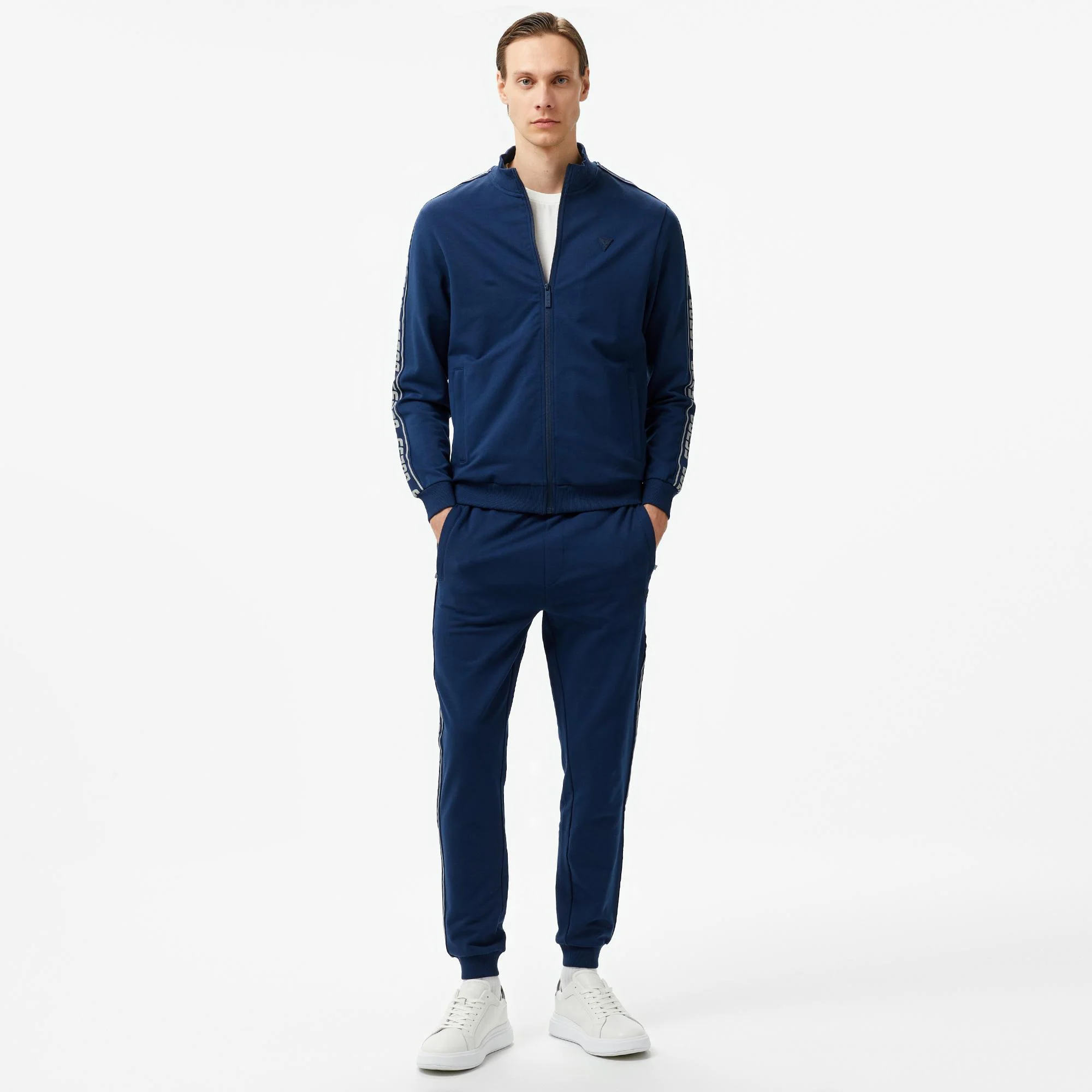 Guess Guess Full Zip Erkek Lacivert Sweatshirt