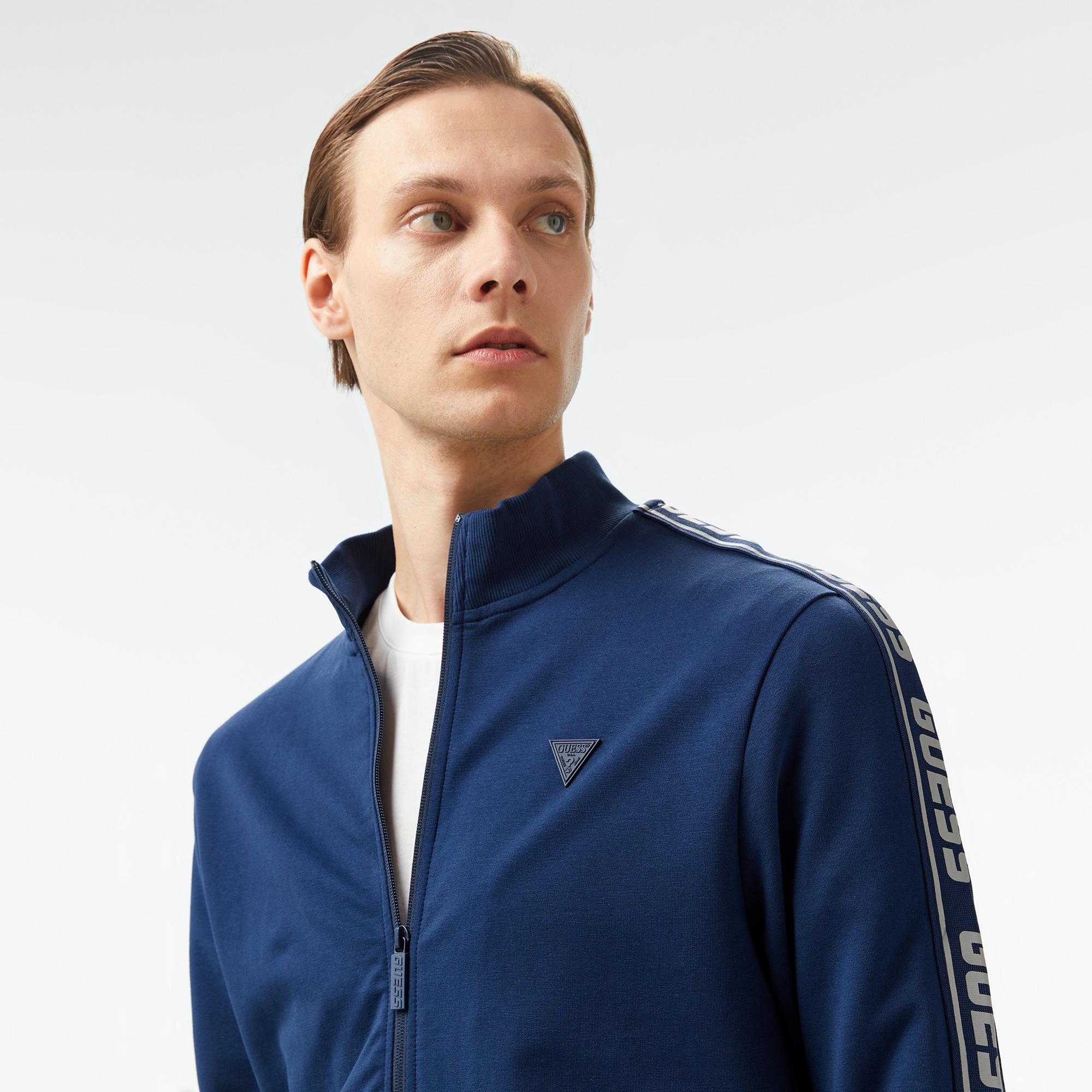 Guess Guess Full Zip Erkek Lacivert Sweatshirt